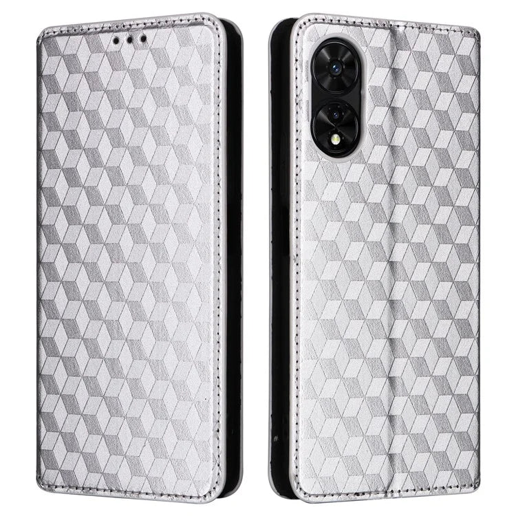 For TCL 50 5G Wallet Case Rhombus Pattern Magnetic Closing Leather Phone Cover