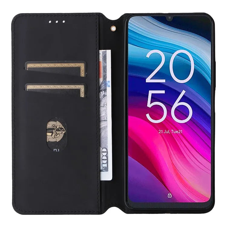 For TCL 50 5G Wallet Case Rhombus Pattern Magnetic Closing Leather Phone Cover