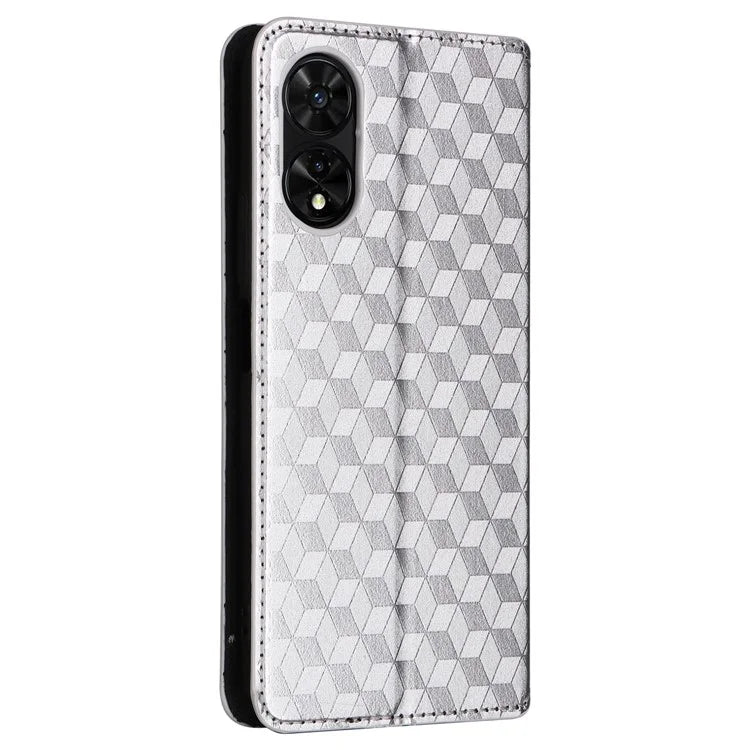 For TCL 50 5G Wallet Case Rhombus Pattern Magnetic Closing Leather Phone Cover