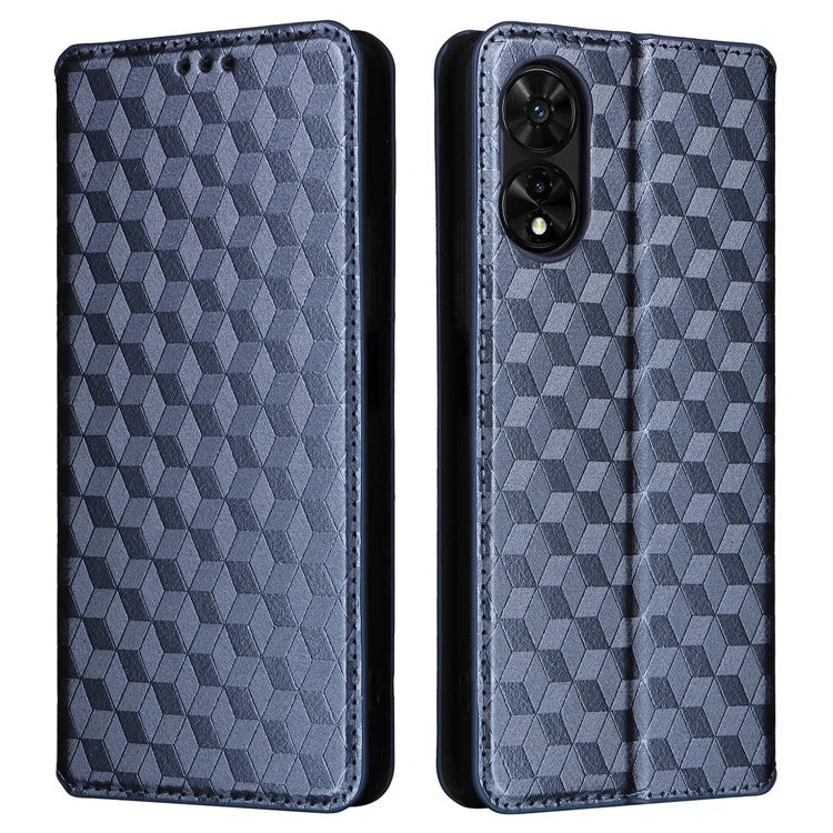 For TCL 50 5G Wallet Case Rhombus Pattern Magnetic Closing Leather Phone Cover