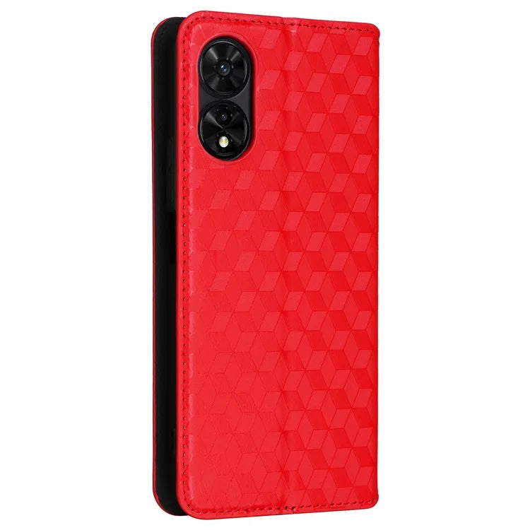 For TCL 50 5G Wallet Case Rhombus Pattern Magnetic Closing Leather Phone Cover
