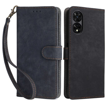 For TCL 50 5G Case RFID Blocking Folio Flip Leather Phone Wallet Cover with Hand Strap