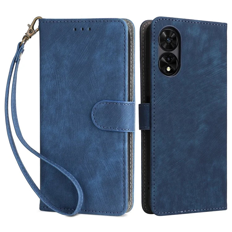 For TCL 50 5G Case RFID Blocking Folio Flip Leather Phone Wallet Cover with Hand Strap