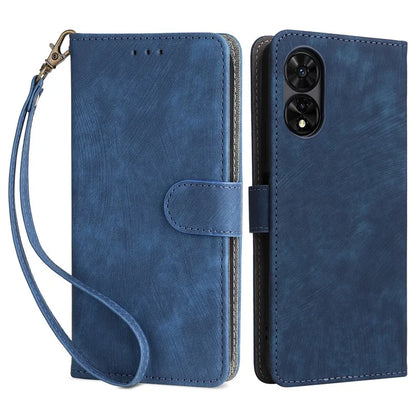 For TCL 50 5G Case RFID Blocking Folio Flip Leather Phone Wallet Cover with Hand Strap