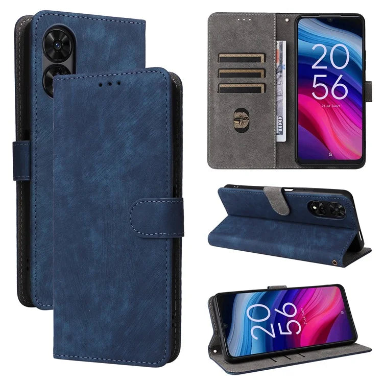 For TCL 50 5G Case RFID Blocking Folio Flip Leather Phone Wallet Cover with Hand Strap