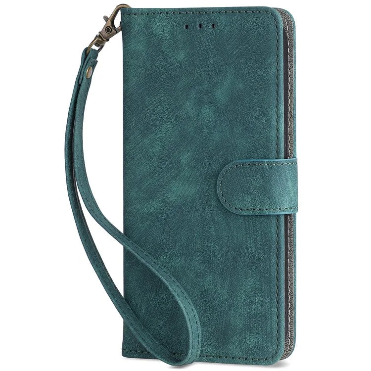 For TCL 50 5G Case RFID Blocking Folio Flip Leather Phone Wallet Cover with Hand Strap