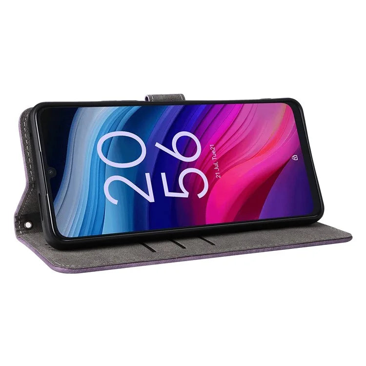 For TCL 50 5G Case RFID Blocking Folio Flip Leather Phone Wallet Cover with Hand Strap