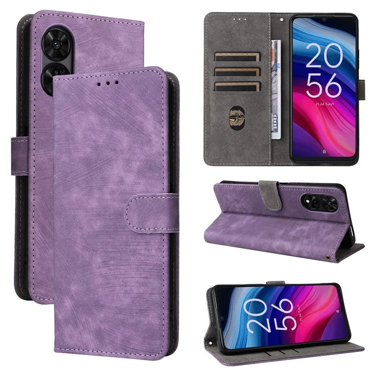 For TCL 50 5G Case RFID Blocking Folio Flip Leather Phone Wallet Cover with Hand Strap