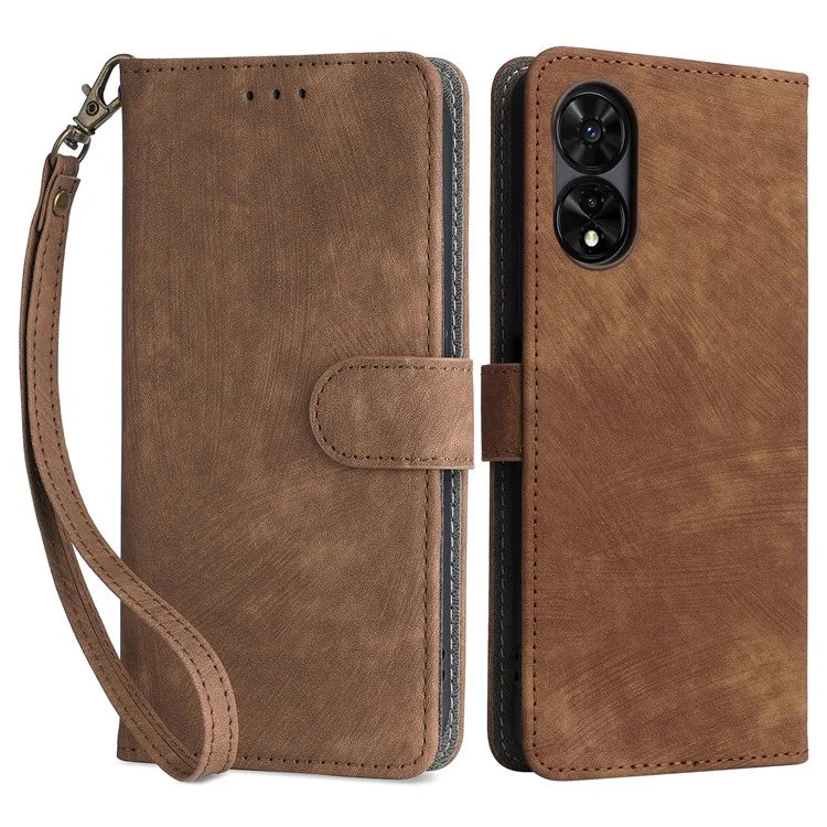 For TCL 50 5G Case RFID Blocking Folio Flip Leather Phone Wallet Cover with Hand Strap
