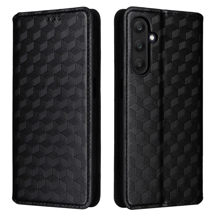For Samsung Galaxy M55 5G / C55 5G / F55 5G Wallet Case Rhombus Pattern Magnetic Closing Leather Phone Cover