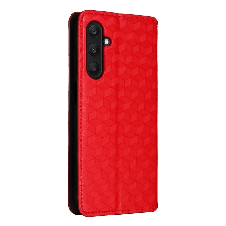 For Samsung Galaxy M55 5G / C55 5G / F55 5G Wallet Case Rhombus Pattern Magnetic Closing Leather Phone Cover