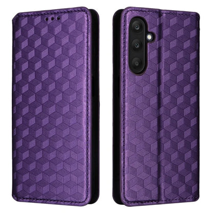 For Samsung Galaxy M55 5G / C55 5G / F55 5G Wallet Case Rhombus Pattern Magnetic Closing Leather Phone Cover