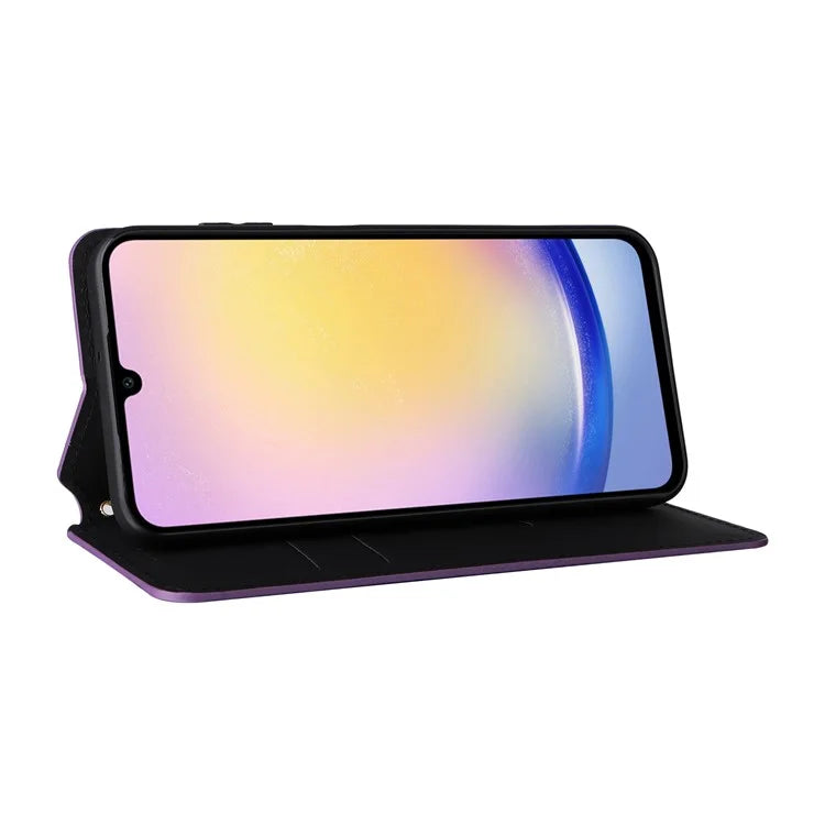 For Samsung Galaxy M55 5G / C55 5G / F55 5G Wallet Case Rhombus Pattern Magnetic Closing Leather Phone Cover