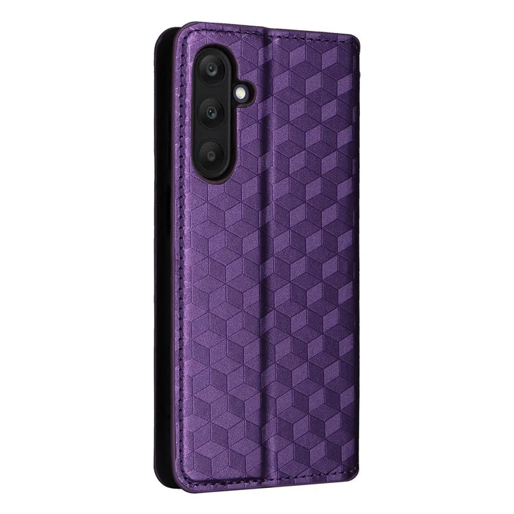 For Samsung Galaxy M55 5G / C55 5G / F55 5G Wallet Case Rhombus Pattern Magnetic Closing Leather Phone Cover