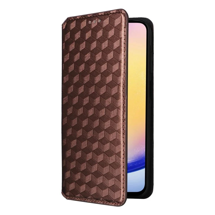 For Samsung Galaxy M55 5G / C55 5G / F55 5G Wallet Case Rhombus Pattern Magnetic Closing Leather Phone Cover