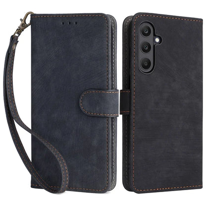 For Samsung Galaxy M55 5G / C55 5G / F55 5G Case RFID Blocking Folio Flip Leather Phone Wallet Cover with Hand Strap