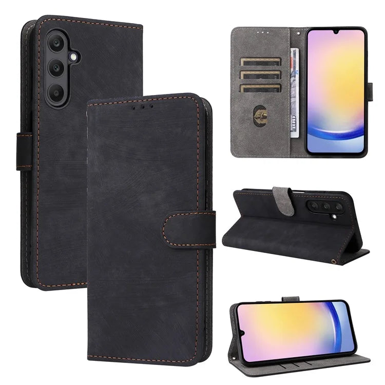 For Samsung Galaxy M55 5G / C55 5G / F55 5G Case RFID Blocking Folio Flip Leather Phone Wallet Cover with Hand Strap