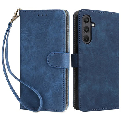 For Samsung Galaxy M55 5G / C55 5G / F55 5G Case RFID Blocking Folio Flip Leather Phone Wallet Cover with Hand Strap
