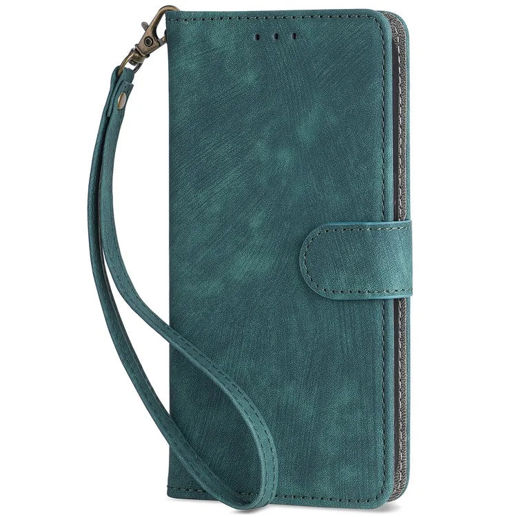 For Samsung Galaxy M55 5G / C55 5G / F55 5G Case RFID Blocking Folio Flip Leather Phone Wallet Cover with Hand Strap