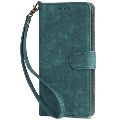 For Samsung Galaxy M55 5G / C55 5G / F55 5G Case RFID Blocking Folio Flip Leather Phone Wallet Cover with Hand Strap