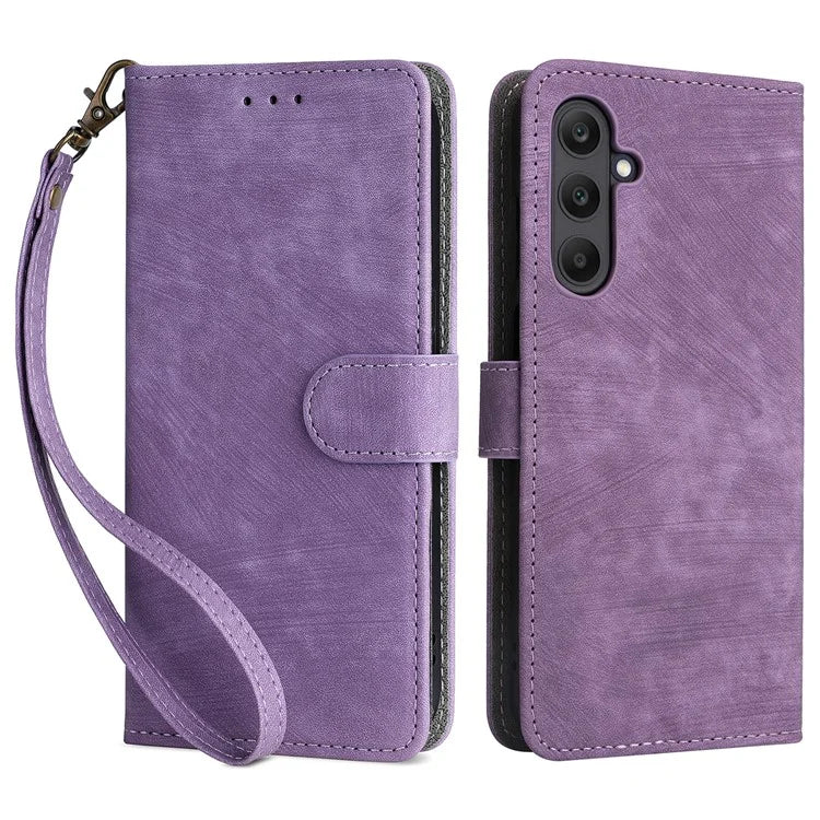 For Samsung Galaxy M55 5G / C55 5G / F55 5G Case RFID Blocking Folio Flip Leather Phone Wallet Cover with Hand Strap