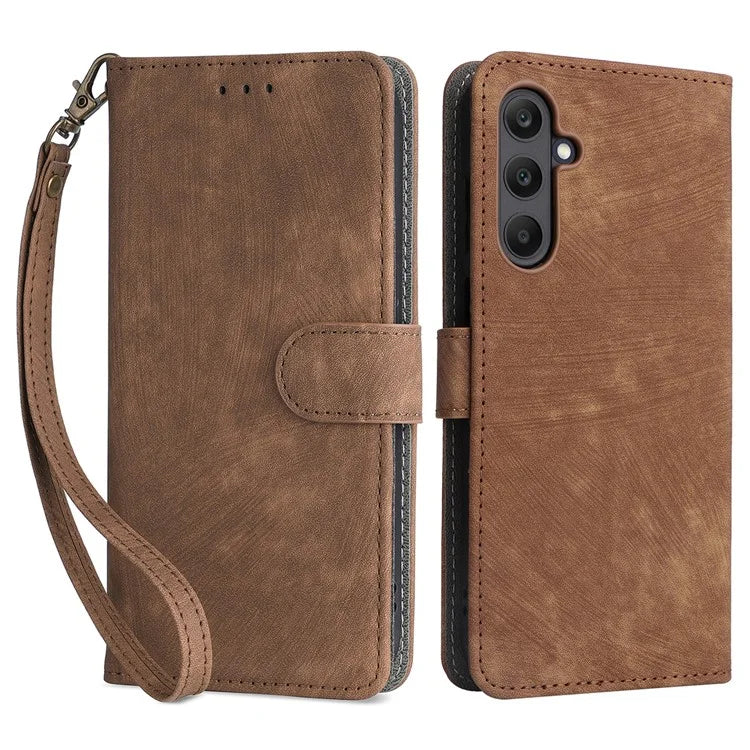 For Samsung Galaxy M55 5G / C55 5G / F55 5G Case RFID Blocking Folio Flip Leather Phone Wallet Cover with Hand Strap