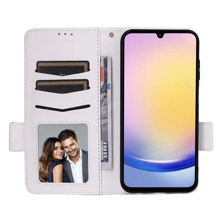 For Samsung Galaxy M55 5G / C55 5G / F55 5G Case Litchi Texture PU Leather Stand Phone Cover with Strap
