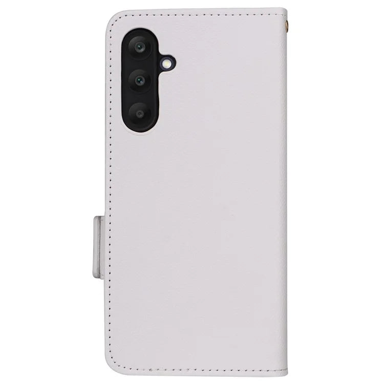For Samsung Galaxy M55 5G / C55 5G / F55 5G Case Litchi Texture PU Leather Stand Phone Cover with Strap