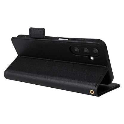 For Samsung Galaxy M55 5G / C55 5G / F55 5G Case Litchi Texture PU Leather Stand Phone Cover with Strap