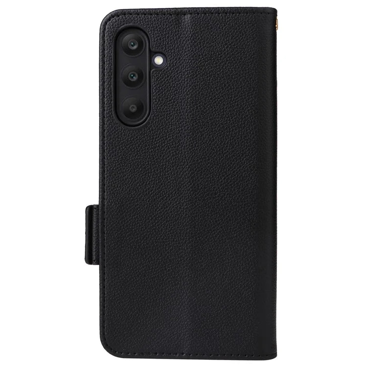 For Samsung Galaxy M55 5G / C55 5G / F55 5G Case Litchi Texture PU Leather Stand Phone Cover with Strap