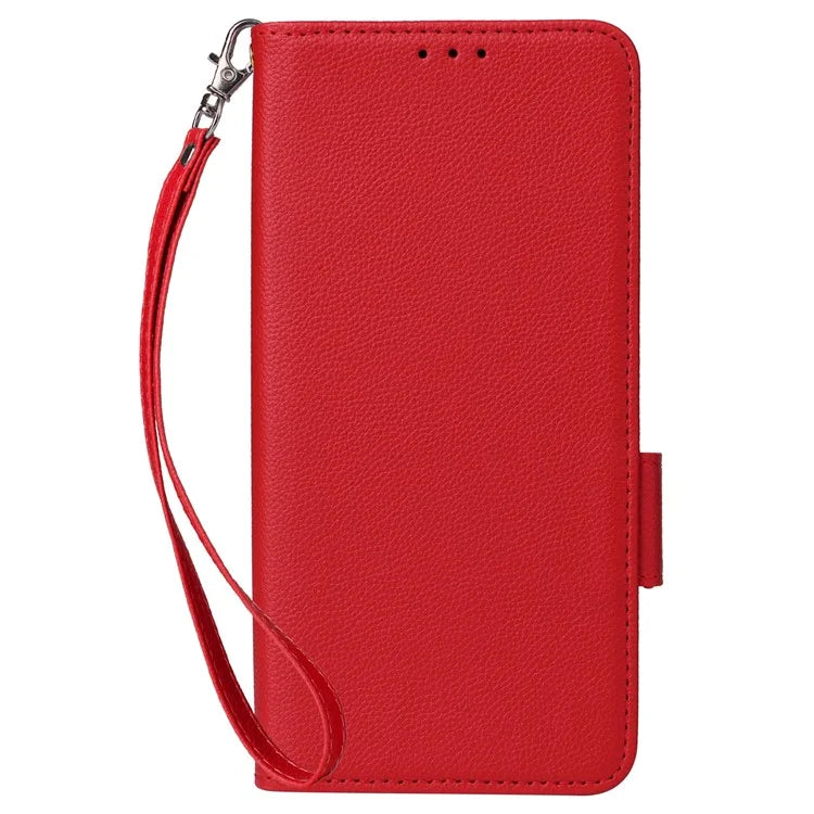 For Samsung Galaxy M55 5G / C55 5G / F55 5G Case Litchi Texture PU Leather Stand Phone Cover with Strap