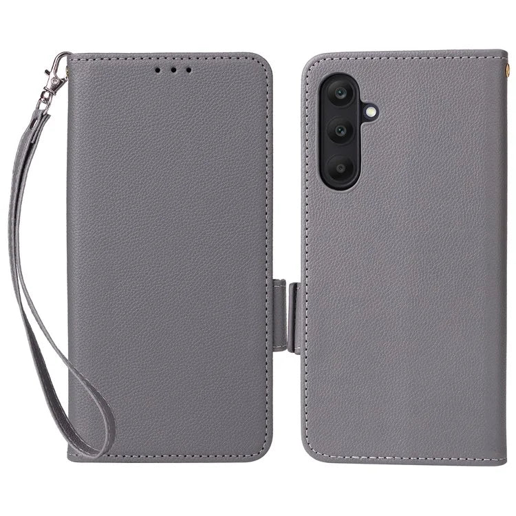 For Samsung Galaxy M55 5G / C55 5G / F55 5G Case Litchi Texture PU Leather Stand Phone Cover with Strap