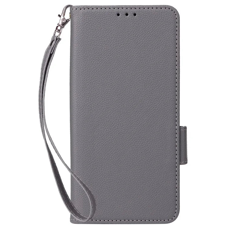 For Samsung Galaxy M55 5G / C55 5G / F55 5G Case Litchi Texture PU Leather Stand Phone Cover with Strap