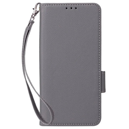 For Samsung Galaxy M55 5G / C55 5G / F55 5G Case Litchi Texture PU Leather Stand Phone Cover with Strap