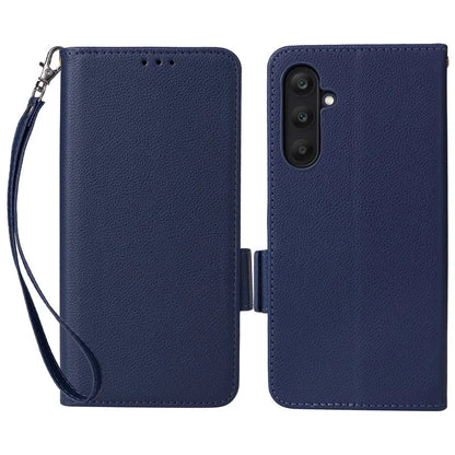 For Samsung Galaxy M55 5G / C55 5G / F55 5G Case Litchi Texture PU Leather Stand Phone Cover with Strap