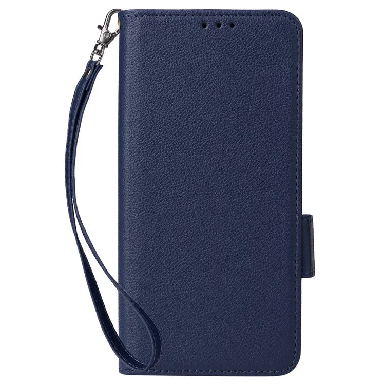 For Samsung Galaxy M55 5G / C55 5G / F55 5G Case Litchi Texture PU Leather Stand Phone Cover with Strap