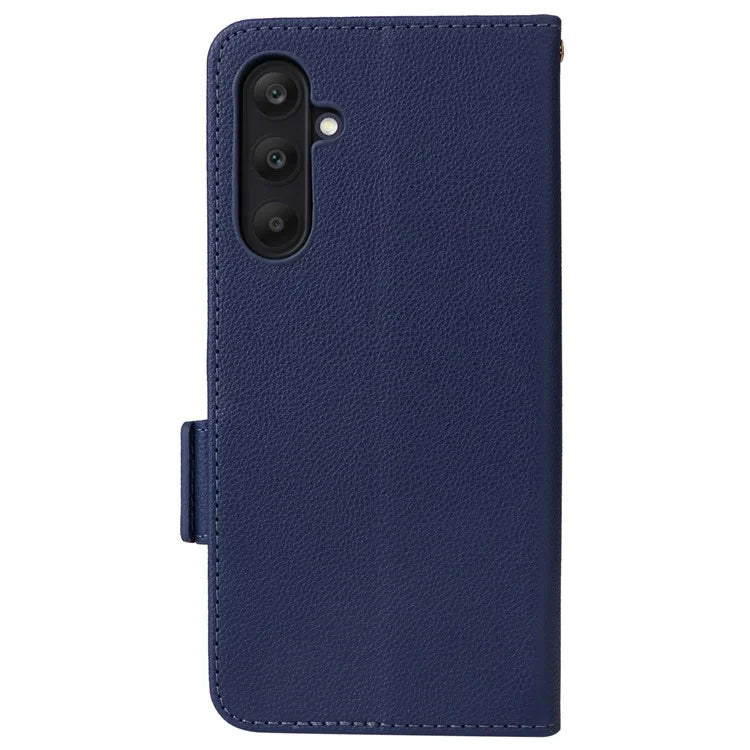 For Samsung Galaxy M55 5G / C55 5G / F55 5G Case Litchi Texture PU Leather Stand Phone Cover with Strap