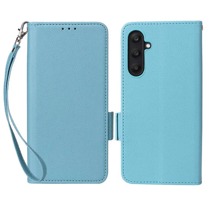 For Samsung Galaxy M55 5G / C55 5G / F55 5G Case Litchi Texture PU Leather Stand Phone Cover with Strap