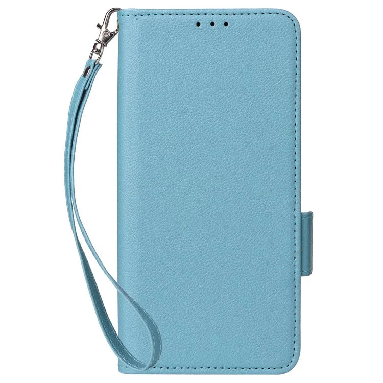 For Samsung Galaxy M55 5G / C55 5G / F55 5G Case Litchi Texture PU Leather Stand Phone Cover with Strap
