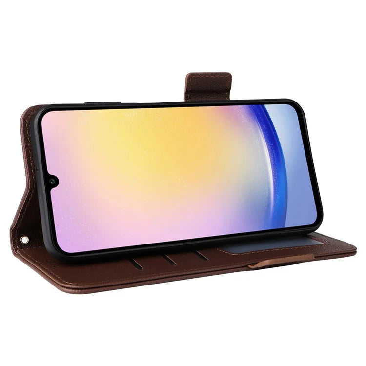 For Samsung Galaxy M55 5G / C55 5G / F55 5G Case Litchi Texture PU Leather Stand Phone Cover with Strap