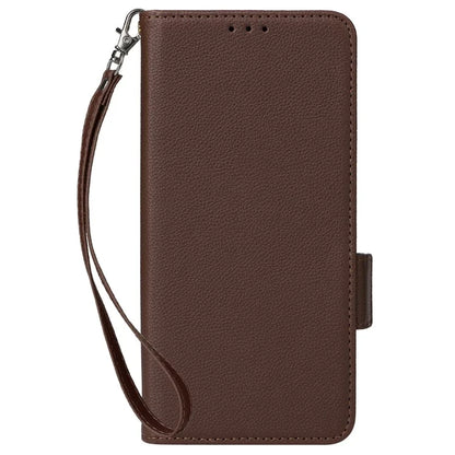 For Samsung Galaxy M55 5G / C55 5G / F55 5G Case Litchi Texture PU Leather Stand Phone Cover with Strap