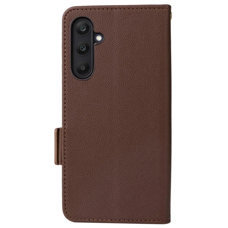 For Samsung Galaxy M55 5G / C55 5G / F55 5G Case Litchi Texture PU Leather Stand Phone Cover with Strap