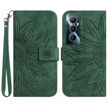 HT04 For Realme C65 4G Case Sunflower Leather Phone Cover with Wallet Stand