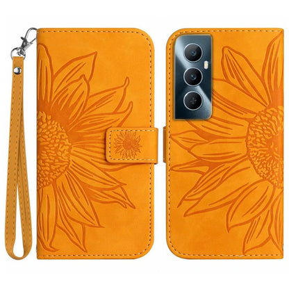 HT04 For Realme C65 4G Case Sunflower Leather Phone Cover with Wallet Stand
