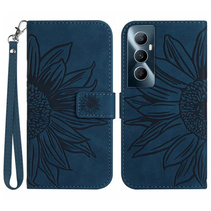 HT04 For Realme C65 4G Case Sunflower Leather Phone Cover with Wallet Stand