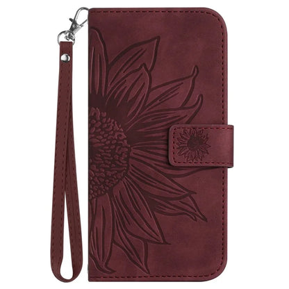 HT04 For Realme C65 4G Case Sunflower Leather Phone Cover with Wallet Stand