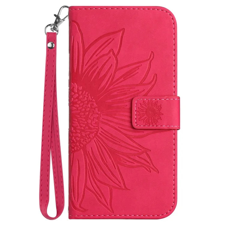 HT04 For Realme C65 4G Case Sunflower Leather Phone Cover with Wallet Stand
