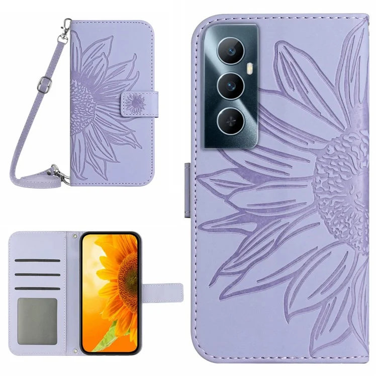 HT04 For Realme C65 4G Anti-Scratch Wallet Phone Stand Case PU Leather Cell Phone Cover