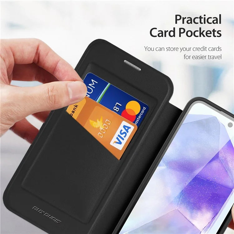 DUX DUCIS Skin X Pro for Samsung Galaxy A55 5G Magnetic Phone Case Leather Card Slots Flip Cover