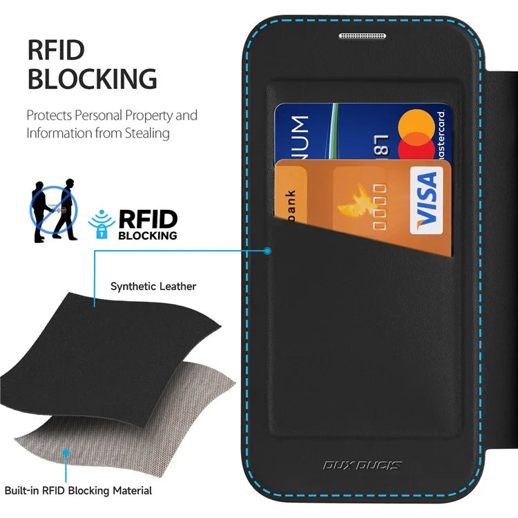 DUX DUCIS Skin X Pro for Samsung Galaxy A55 5G Magnetic Phone Case Leather Card Slots Flip Cover